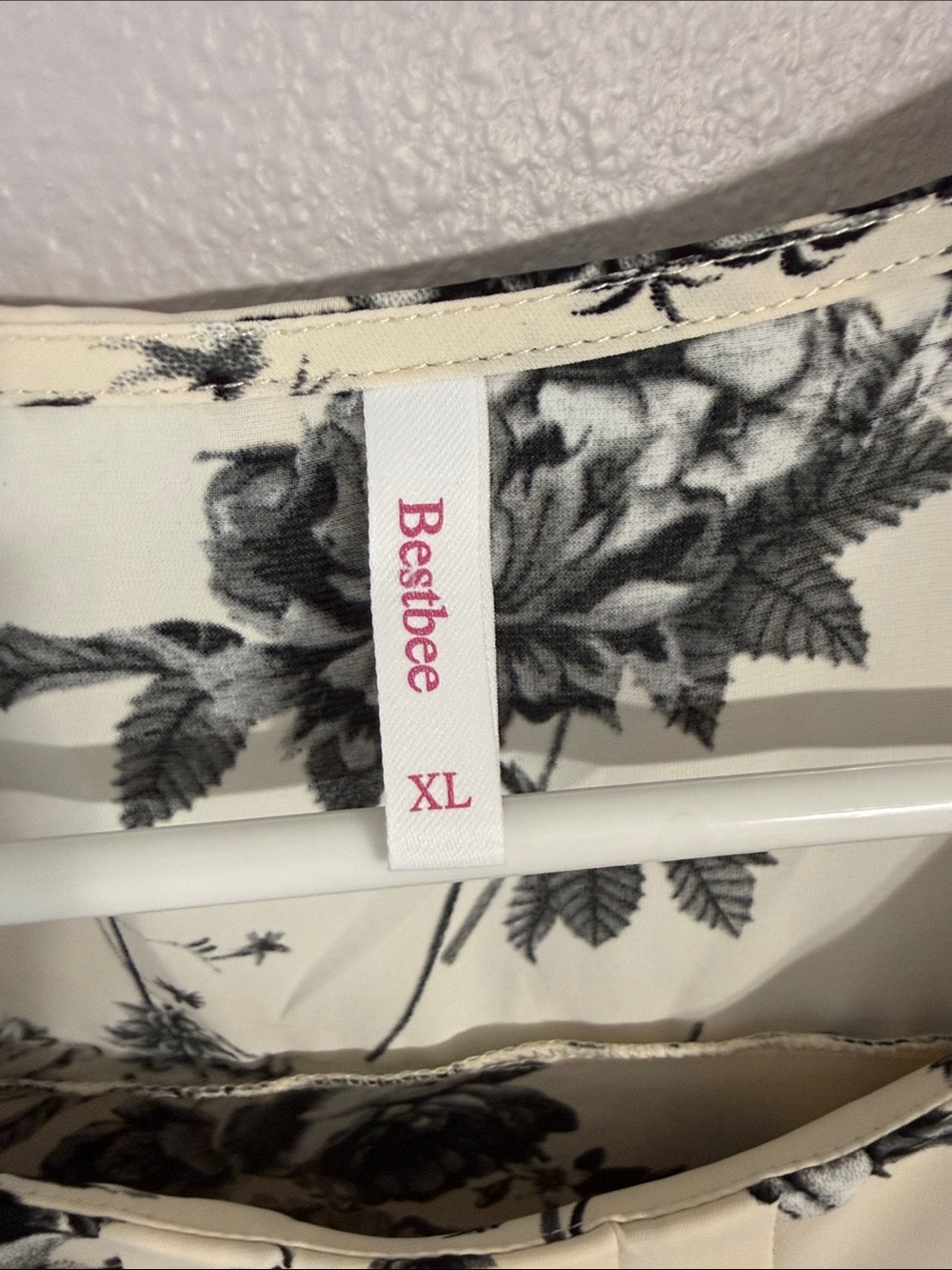 Bestbee Women's Boutique Blouse - Cream with Black Floral - Picture 2 of 6
